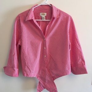 Talbots gingham blouse